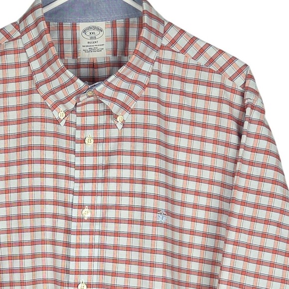 Brooks Brothers Regent XXL Plaid Button Down Shirt Mens Non Iron Cotton - Picture 1 of 8